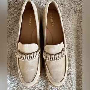 Cole Haan Women's Greta Beige Suede Loafers Size 9 New No Box